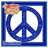 BBE Jumbo Peace Sign Applique 7x7