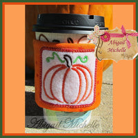 AM Pumpkin Coffee Cozy, In The Hoop - 6x10