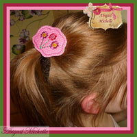 BBE Spring Flower Hair Clippie and Bow Center Set, In The Hoop
