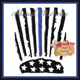 BBE Brushed Thin Blue Line  American Flag