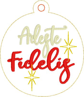 DBB Adeste Fidelis Christmas Ornament for 4x4 hoops