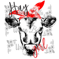 Hay Girl Cow with Bandana