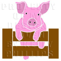 MDH Boy Pig on Fence SVG