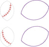 DBB Baseball Softball Stitching Layers Earrings and Pendant embroidery design for Vinyl and Leather