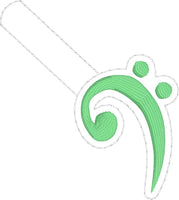 DBB Bass Clef snap tab In The Hoop embroidery design