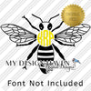 MDH Bee Monogram Frame SVG and Sublimation files