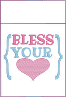 DBB Bless Your Heart Pen Pocket In The Hoop (ITH) Embroidery Design