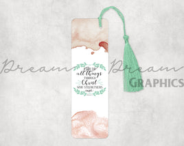 DADG I can do all things through Christ Bookmark- Sublimation PNG