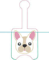DBB Boston Terrier Hand Sanitizer Holder Snap Tab In the Hoop Embroidery Project