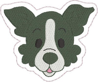 DBB Border Collie Face Feltie embroidery design