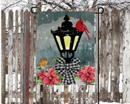 TSS Cardinals with lamp post Christmas flag sublimation design