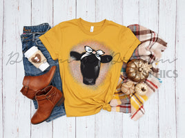 DADG Muted Rainbow Bow  Clara the Cow design - Sublimation PNG