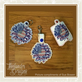 TD - Patriotic Sunflower Key Fob and Hand Sanitizer