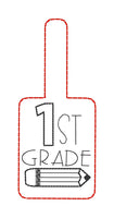 DBB Grade School Tags and Eyelets - 1st Grade- 4x4 and 5x7 Hoops - 4 Designs Included