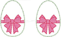 DBB Bow Easter Egg  Earrings embroidery design
