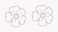 DBB Cherry Blossom Crystal Rivet Earrings - Two sizes for 4x4 hoops