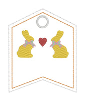 DBB Chocolate Bunnies Flag Tags - Personalizable Tags Set of TWO Designs