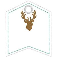 DBB Deer Head Hunting Flag Tag - Personalizable Tag