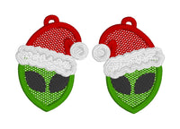 DBB Alien Santa Hat Christmas FSL Earrings - In the Hoop Freestanding Lace Earrings