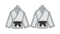 DBB Karate Gi FSL Earrings - Freestanding Lace Earring Design - In the Hoop Embroidery Project