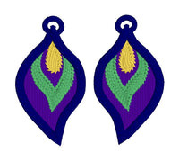 DBB Peacock Style FSL Earrings - In the Hoop Freestanding Lace Earrings