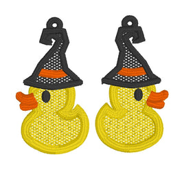 DBB Rubber Ducky Halloween FSL Earrings - In the Hoop Freestanding Lace Earrings