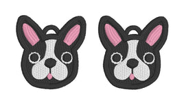 DBB Boston Terrier FSL Earrings - In the Hoop Freestanding Lace Earrings