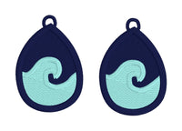 DBB Waves FSL Earrings - In the Hoop Freestanding Lace Earrings - Two Sizes