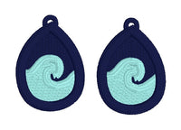 DBB Waves FSL Earrings - In the Hoop Freestanding Lace Earrings - Two Sizes