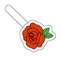 DBB Filled Rose snap tab embroidery design