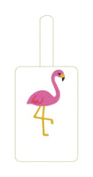 DBB Flamingo Double Sided Luggage Tag Design for 5x7 Hoops