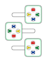 DBB Game Controller Buttons Snap Tab In the Hoop Embroidery Project 4x4 and 5x7 files