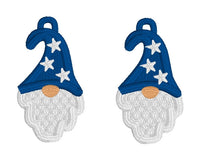 DBB FSL All American Gnomes Earring Bundle Set - Four Designs - Star Hat Gnome, Stripey Hat Gnome, Top Hat Gnome, Star Mushroom
