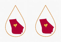 DBB Teardrop Georgia Earrings embroidery design for Vinyl and Leather