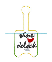 DBB Wine O'Clock Hand Sanitizer Holder Snap Tab Version In the Hoop Embroidery Project 1 oz BBW for 5x7 hoops