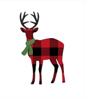 DDT Winter raw edge Deer Silhouette Christmas