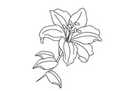 OE Lily Flower Redwork Embroidery Design