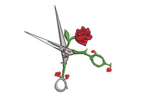 OE Floral Scissors Embroidery Design