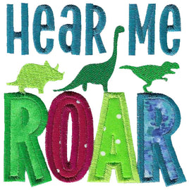 BCD Hear Me Roar Dinosaur Applique