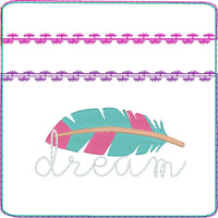 DBB Dream Feather Zipper Pouch 4x4