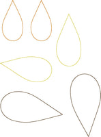 DBB Extra Large Three Layer Teardrop Earrings and Pendant embroidery design for Vinyl and Leather
