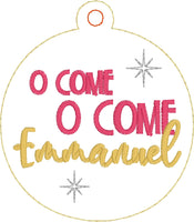 DBB O Come Emmanuel Christmas Ornament for 4x4 hoops