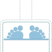 DBB Baby Feet snap tab Diaper Bag Tag for 4x4 hoops