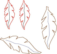 DBB Feather Earrings embroidery design for Vinyl and Leather