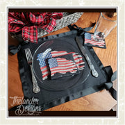 TD -   Rugged Flag Drink Coasters & Embroidery Design