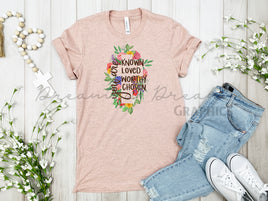 DADG Floral Cross Saying You are loved Design - Sublimation PNG