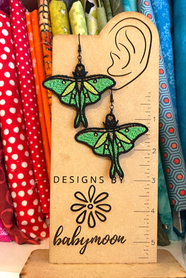 DBB Luna Moth FSL Earrings - In the Hoop Freestanding Lace Earrings