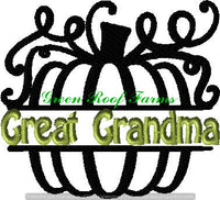 GRF Split Pumpkin Family Names 24 designs