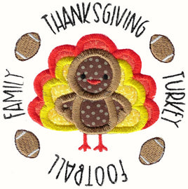 BCD Thanksgiving Turkey Circle Applique Holiday Circles