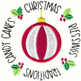 BCD Christmas Bulb Circle Applique Holiday Circles